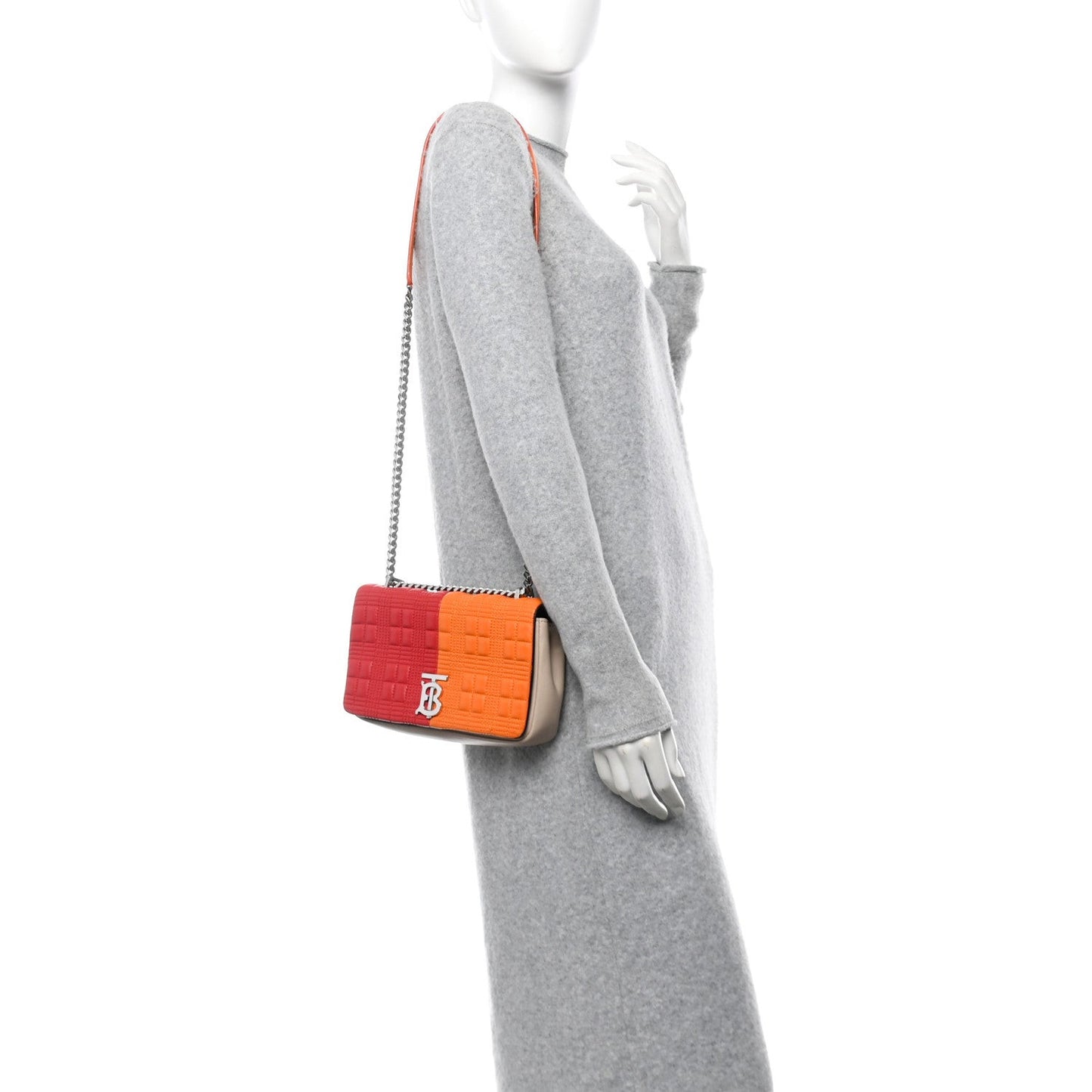 Lambskin Quilted Small Lola Bag Bright Red Orange