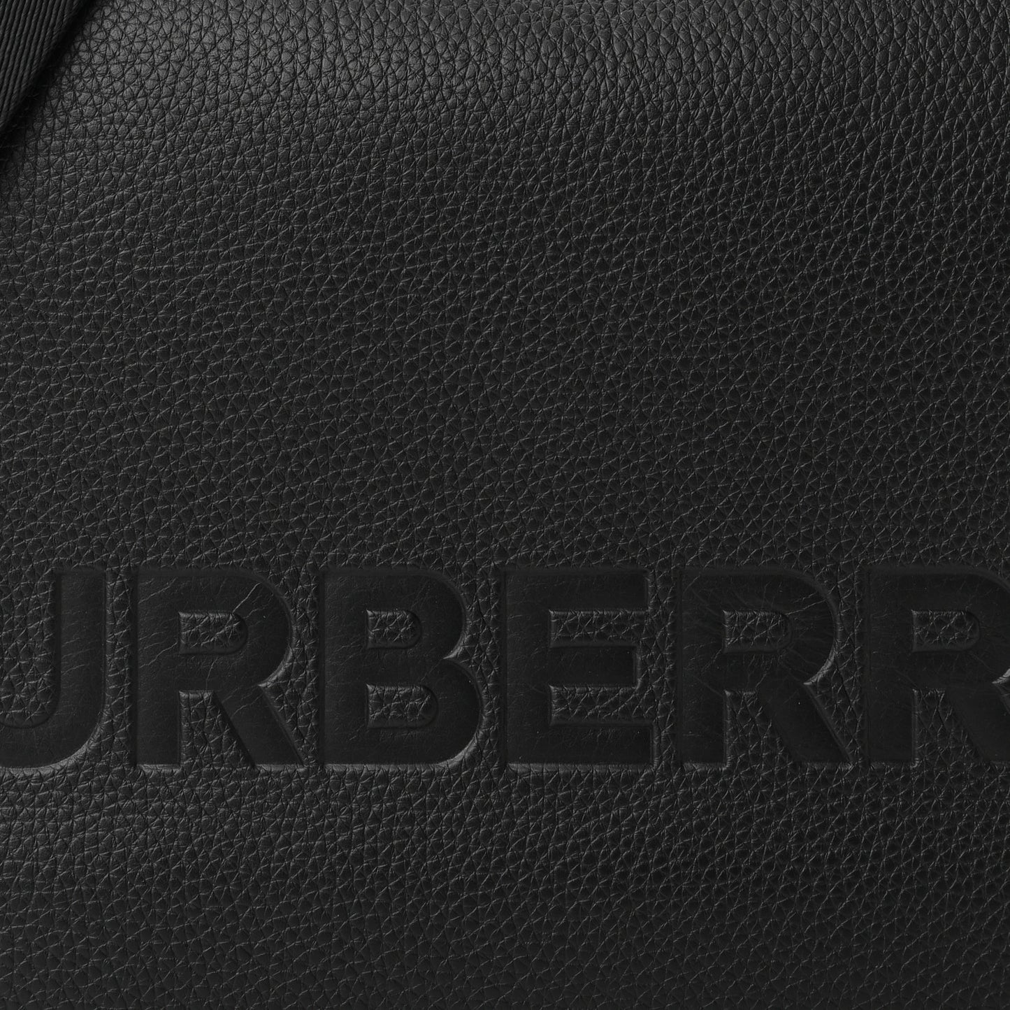 Grainy Calfskin Embossed Bruno Messenger Black