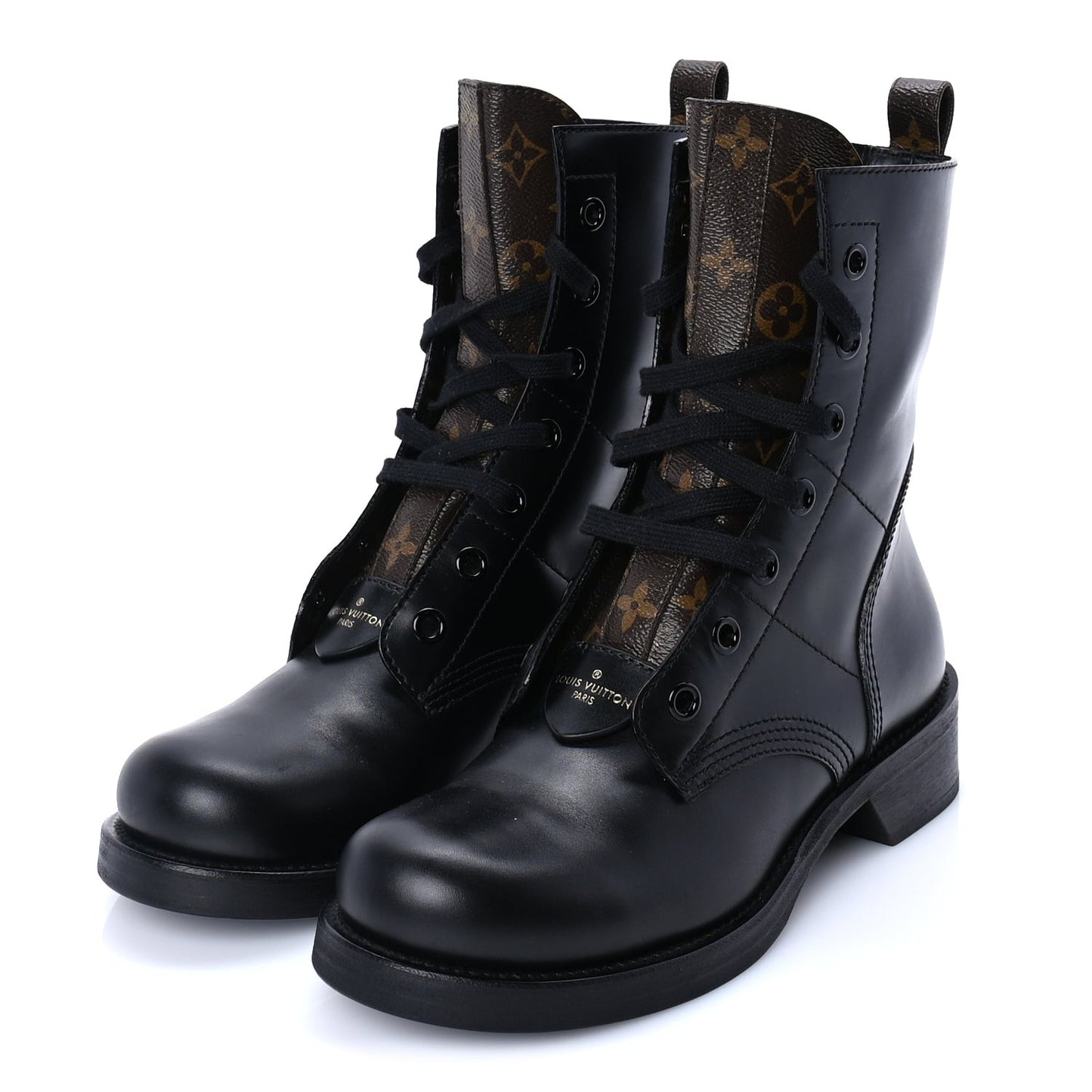 Calfskin Monogram Metropolis Flat Ranger Boots 40.5 Black