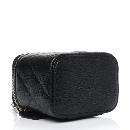 Chanel Caviar Quilted Mini Vanity Case With Chain Black 3 of 4