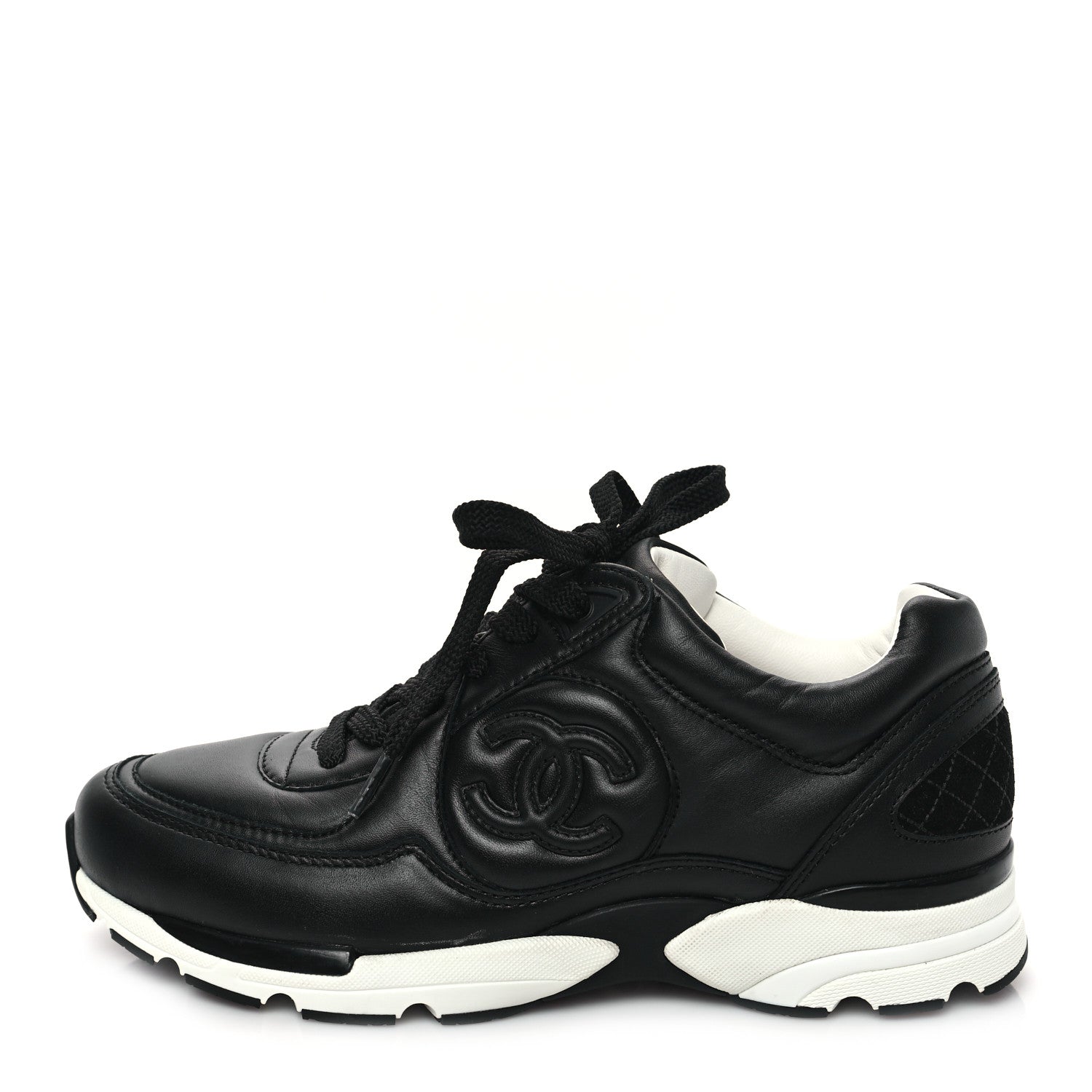 Chanel Calfskin CC Sneakers 36 Black 1 of 9