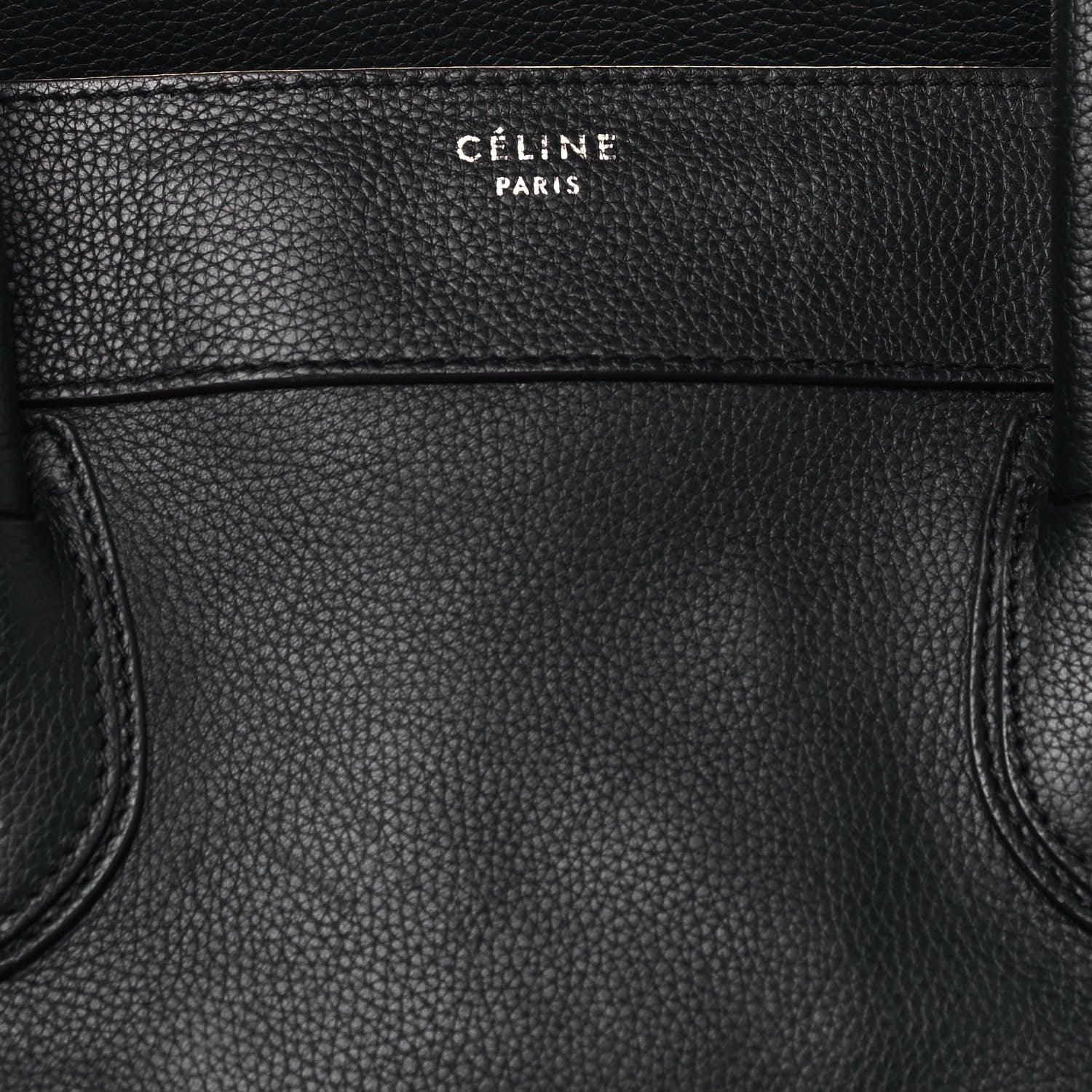 Celine Drummed Calfskin Shoulder Luggage Black 6 of 13
