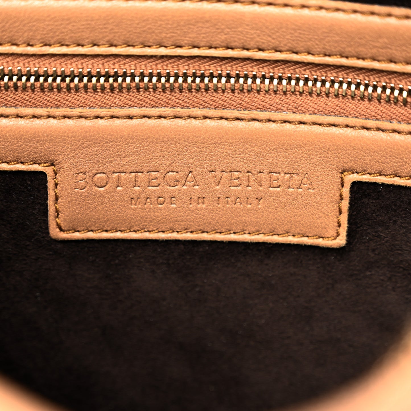 Nappa Intrecciato Embossed Medium Veneta Hobo Camel