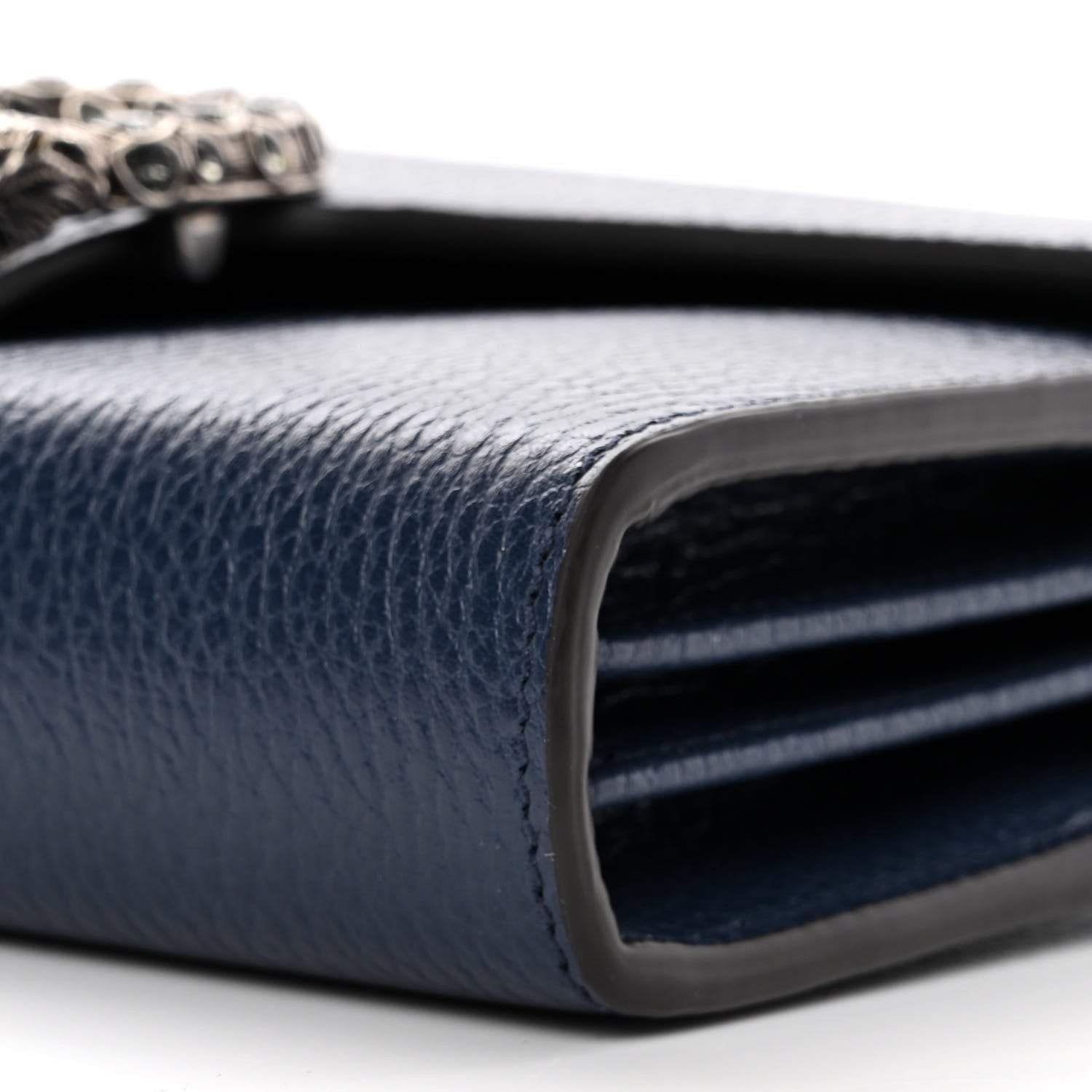 Gucci Dollar Calfskin Crystal Mini Dionysus Chain Wallet Blue Agata Black Diamond 10 of 11