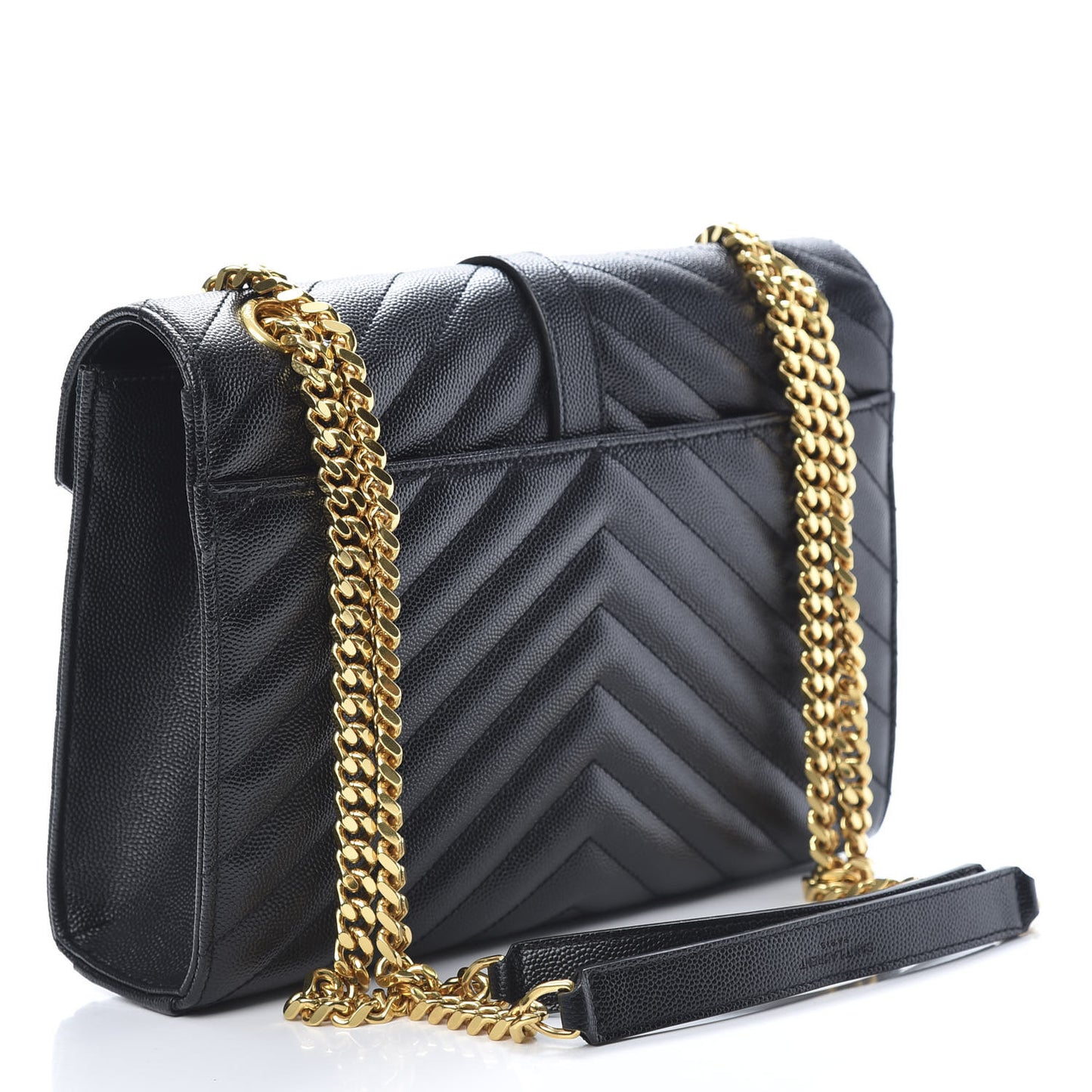 Grain De Poudre Matelasse Chevron Medium Monogram Satchel Black