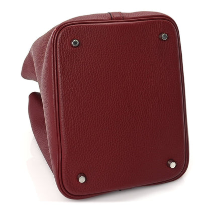 Hermes Taurillon Clemence Picotin Lock 22 MM  Rouge H 3 of 9