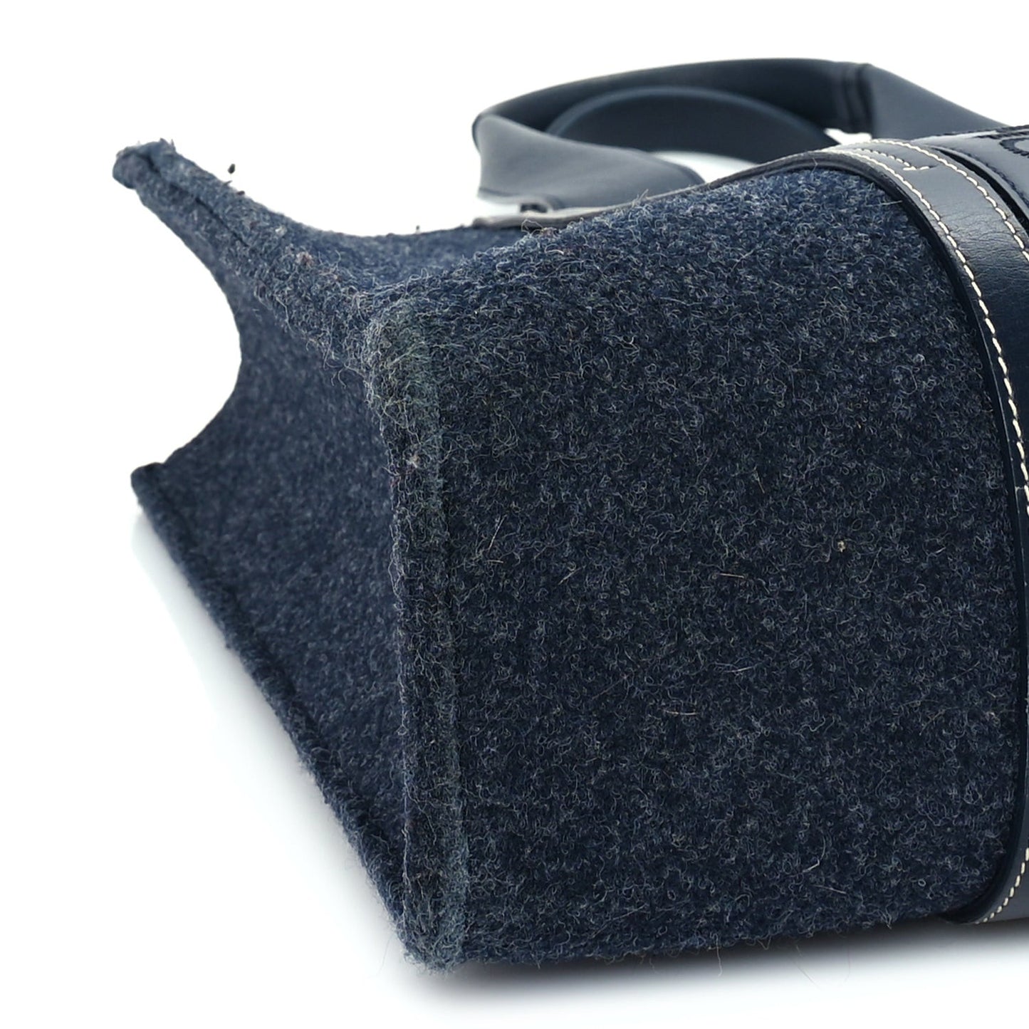 Felt Shiny Calfskin Large Woody Ribbon Tote Obscure Navy