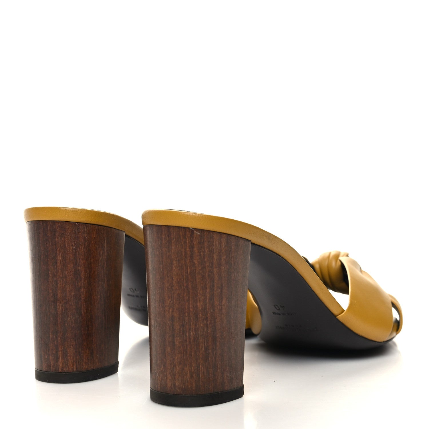 Saint Laurent Lambskin Bianca Mules 40 Jaune Safari 4 of 8