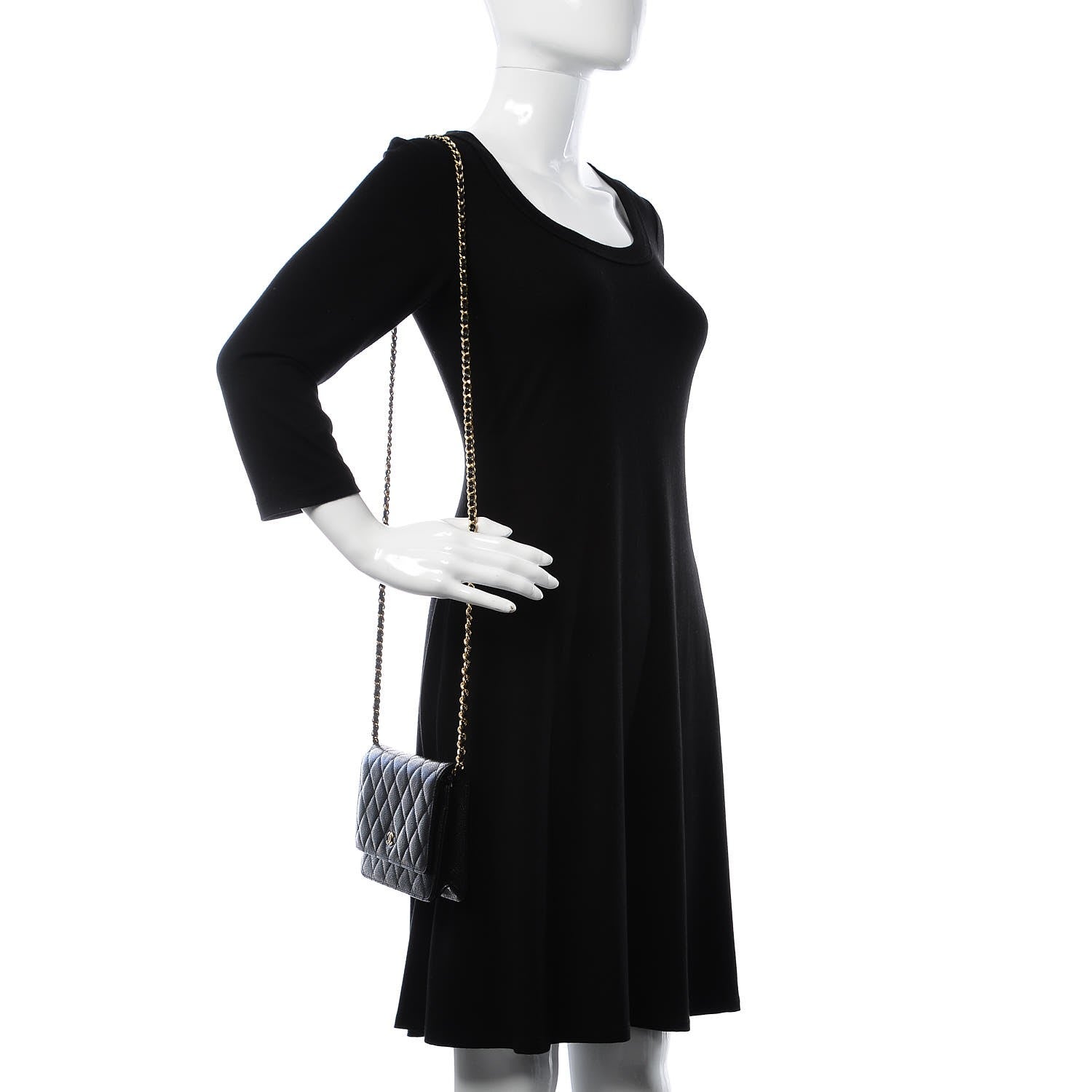 Chanel Caviar Quilted Wallet On Chain WOC Black 2 of 9