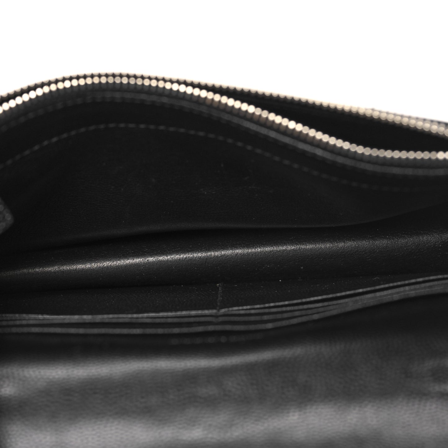 Grain De Poudre Matelasse Chevron Monogram Envelope Chain Wallet Black