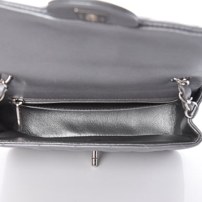 Chanel Metallic Lambskin Quilted Mini Rectangular Flap Silver 5 of 12