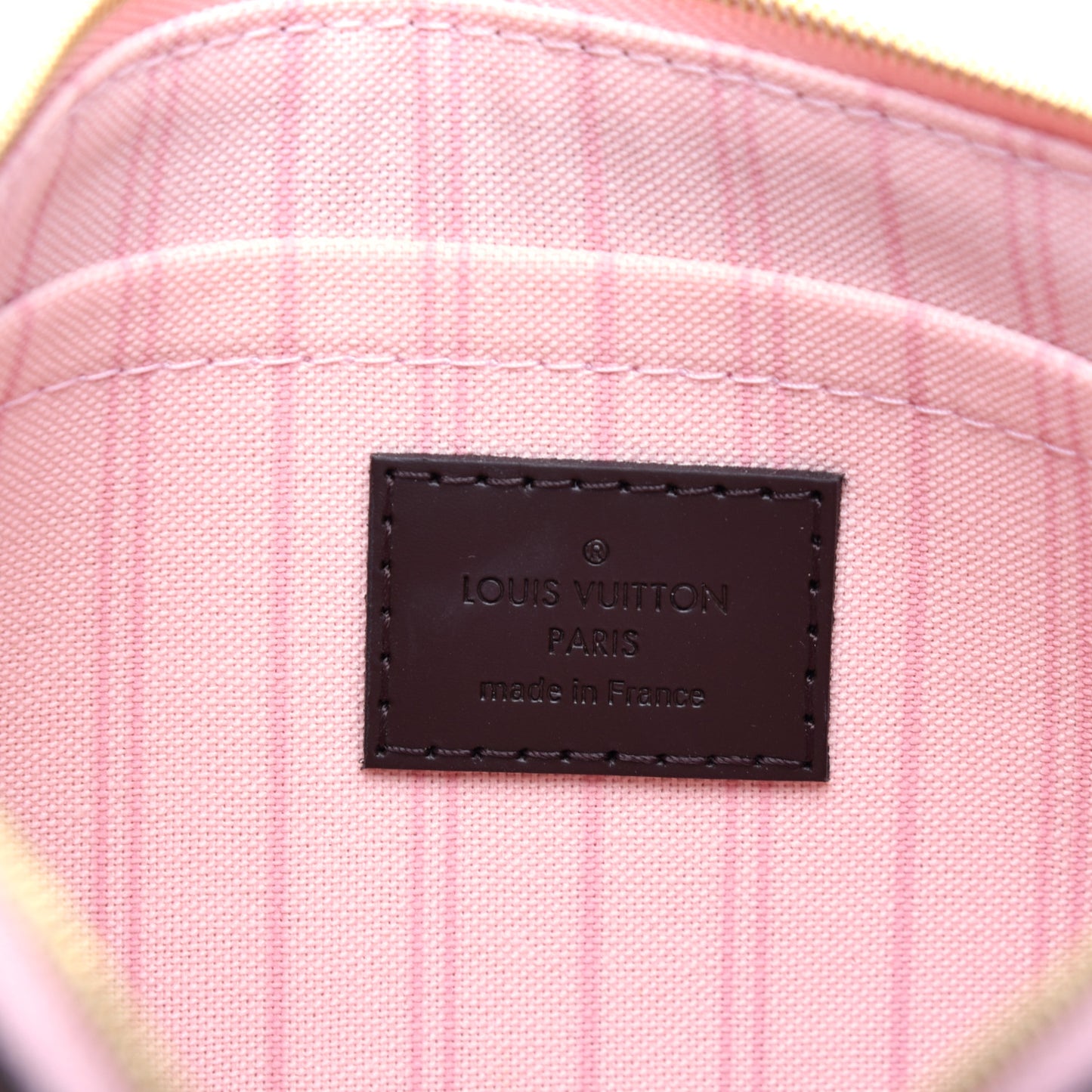Damier Ebene Neverfull MM GM Pochette Rose Ballerine