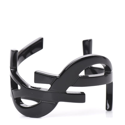 Saint Laurent Brass Monogram Medium Cuff Bracelet Black 1 of 4