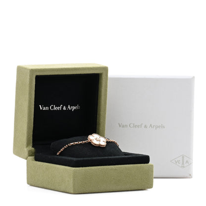 Van Cleef & Arpels 18K Rose Gold Mother Of Pearl Lucky Spring Plum Blossom Bracelet 4 of 5