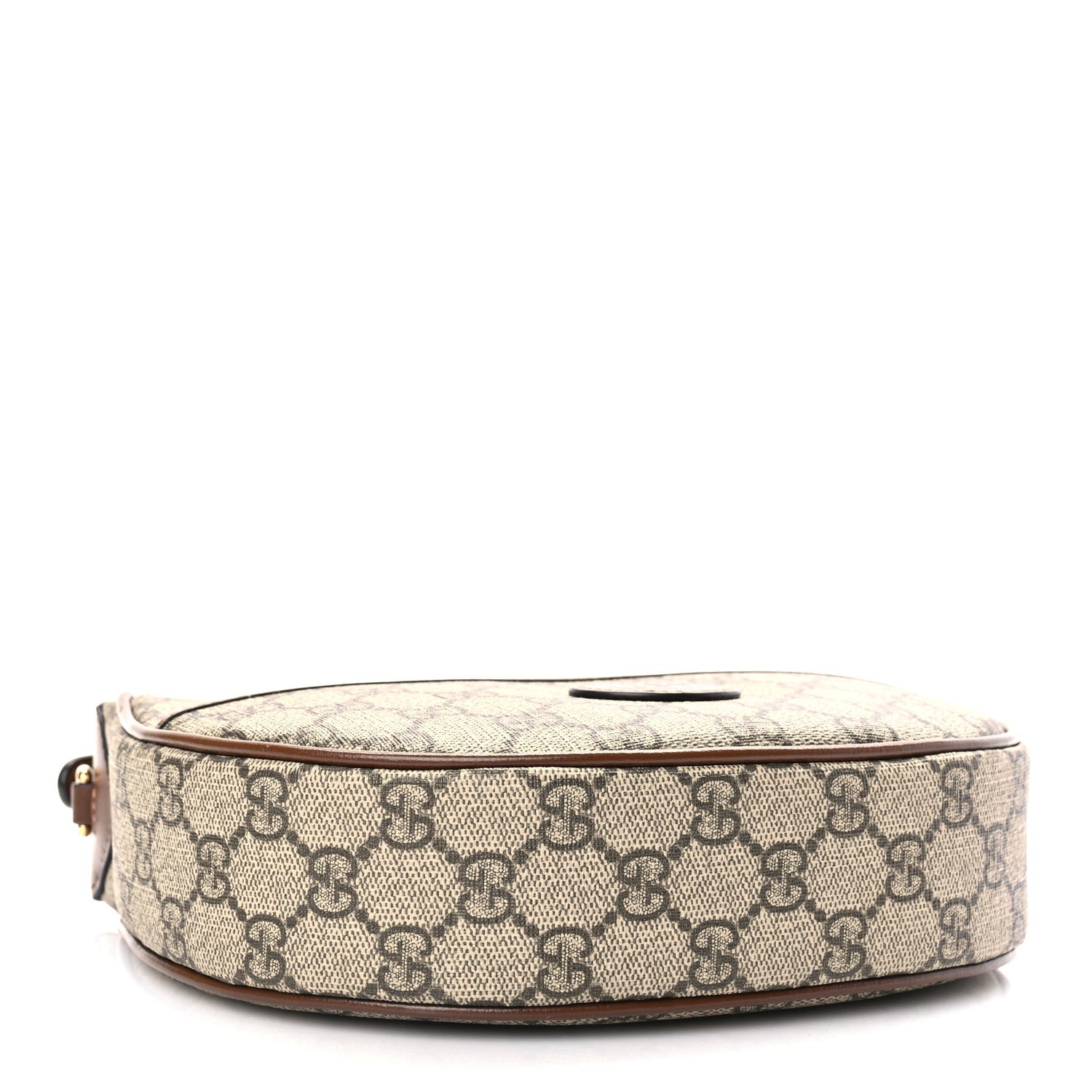 Gucci GG Supreme Monogram Azalea Calfskin Mini Retro Interlocking G Half Moon Bag Beige Ebony Brown Sugar 3 of 8