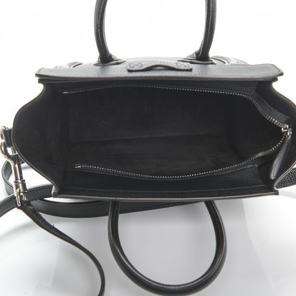 Celine Drummed Calfskin Nano Luggage Black 5 of 6