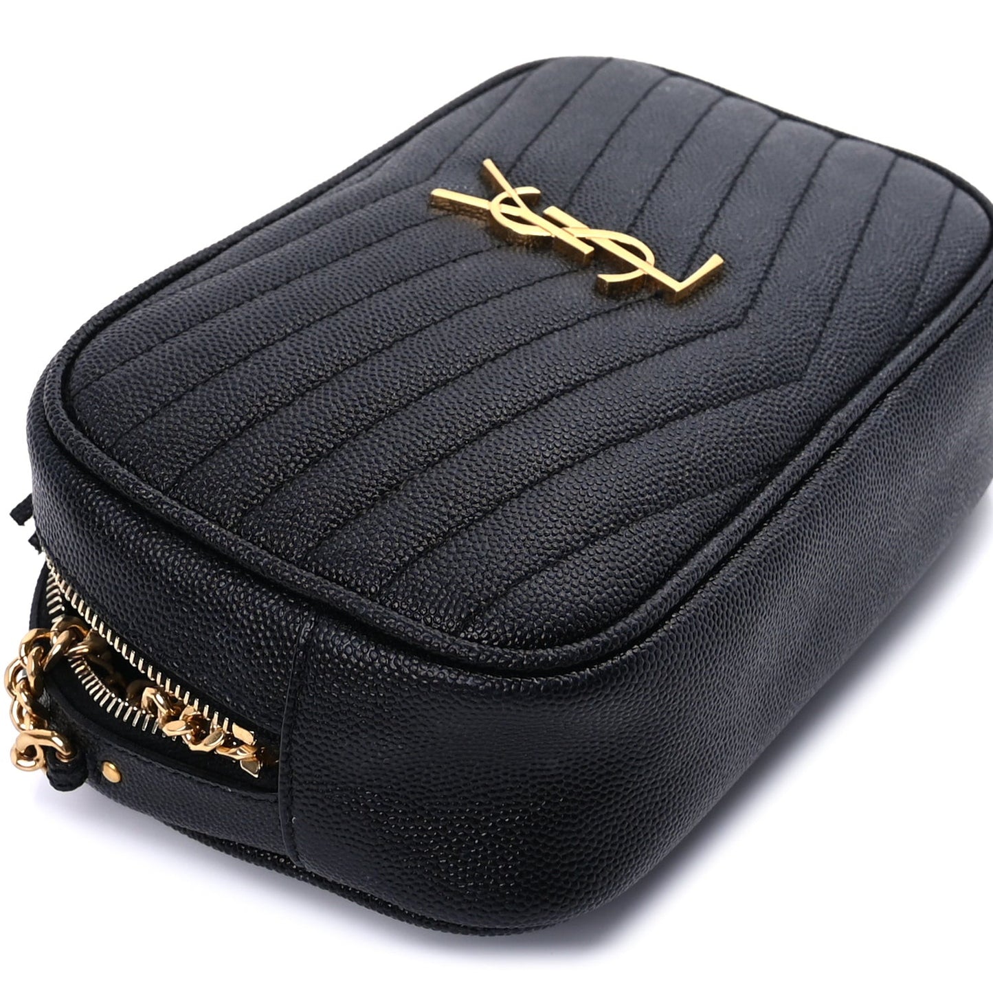Grain De Poudre Matelasse Monogram Mini Lou Camera Bag Black