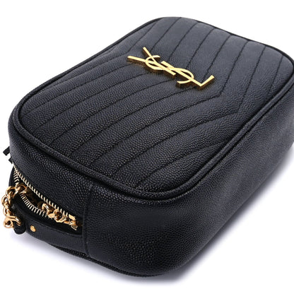Saint Laurent Grain De Poudre Matelasse Monogram Mini Lou Camera Bag Black 8 of 9