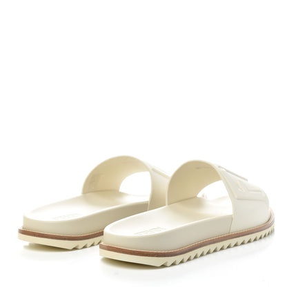 Fendi Rubber Raised Logo Slide Sandals 10 Panna 4 of 9