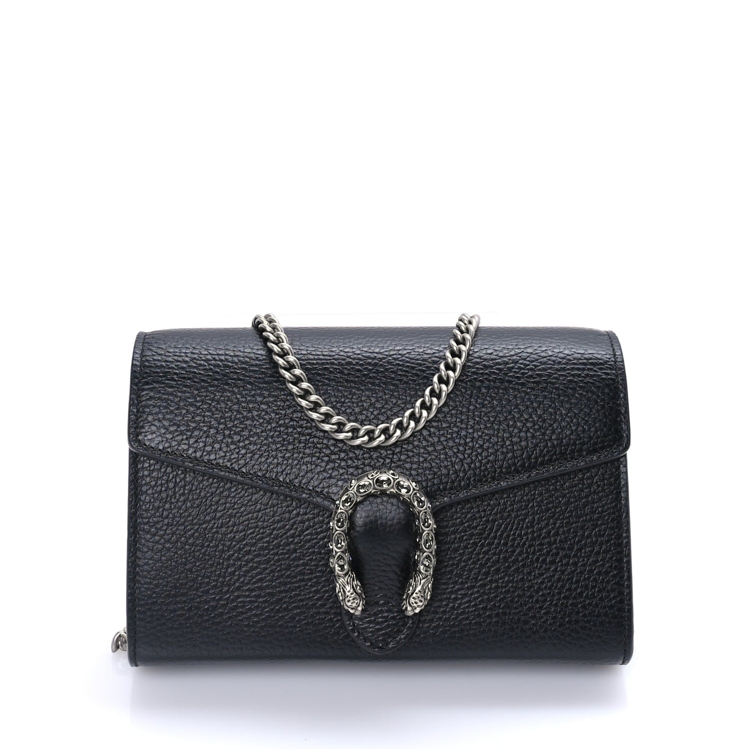 Gucci Calfskin Mini Dionysus Chain Wallet  Black 1 of 7