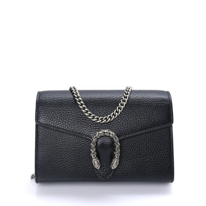 Gucci Calfskin Mini Dionysus Chain Wallet  Black 1 of 7