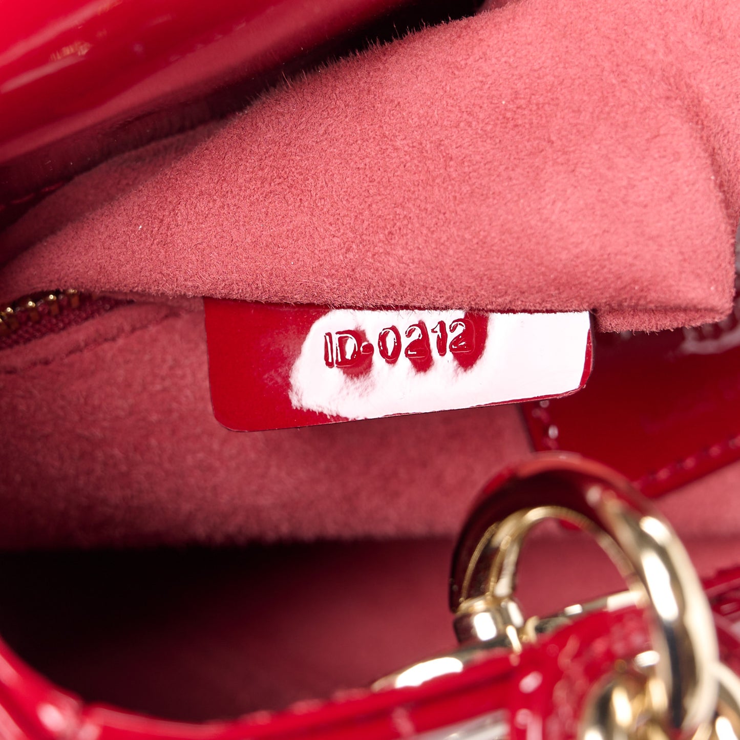 Patent Cannage Small Lady Dior Cherry Red