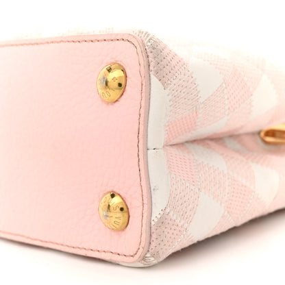 Louis Vuitton Taurillon Embroidered Vichy Capucines BB Light Pink 9 of 16