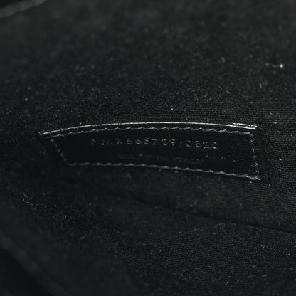 Saint Laurent Calfskin Crocodile Embossed Uptown Monogram Clutch Black 7 of 9
