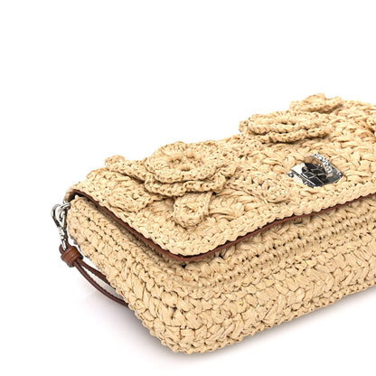 Miu Miu Raffia Crystal Flap Clutch Natural 7 of 8