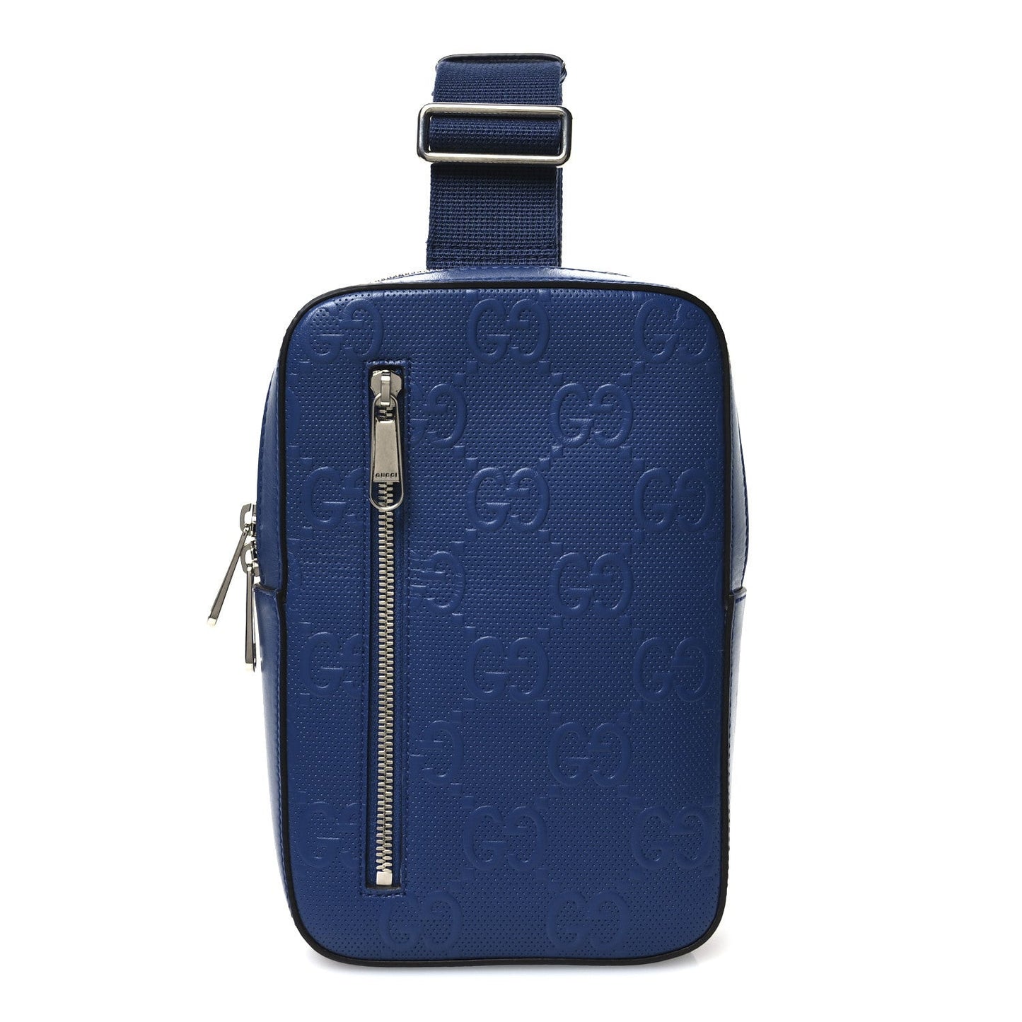Calfskin GG Tennis Embossed Sling Backpack Blue