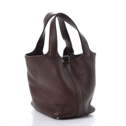 Hermes Taurillon Clemence Picotin 18 PM Cafe 3 of 7