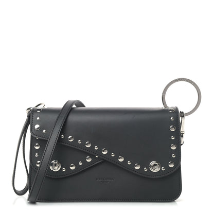 Dolce & Gabbana Smooth Calfskin Studded Biker Crossbody Bag Black 1 of 7