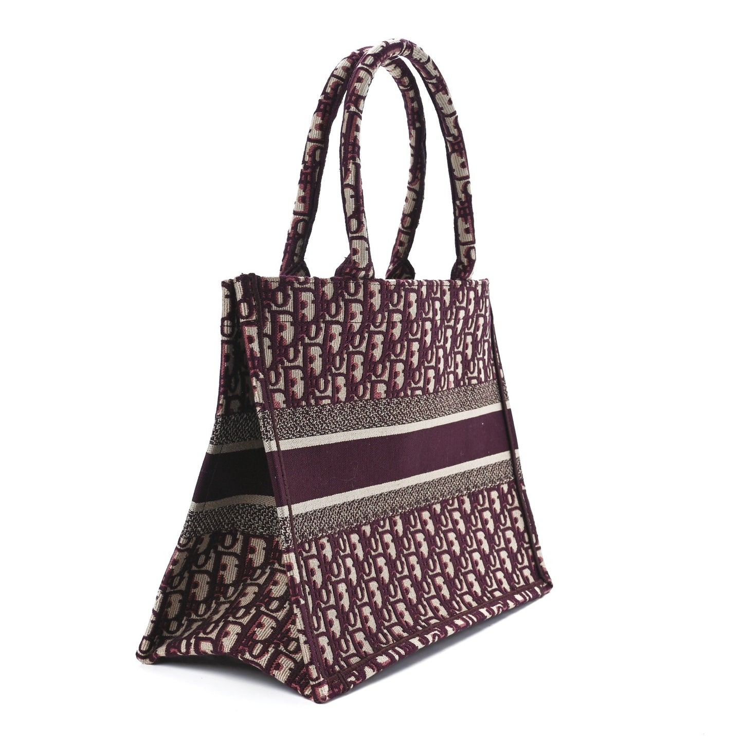 Oblique Medium Book Tote Burgundy Multicolor