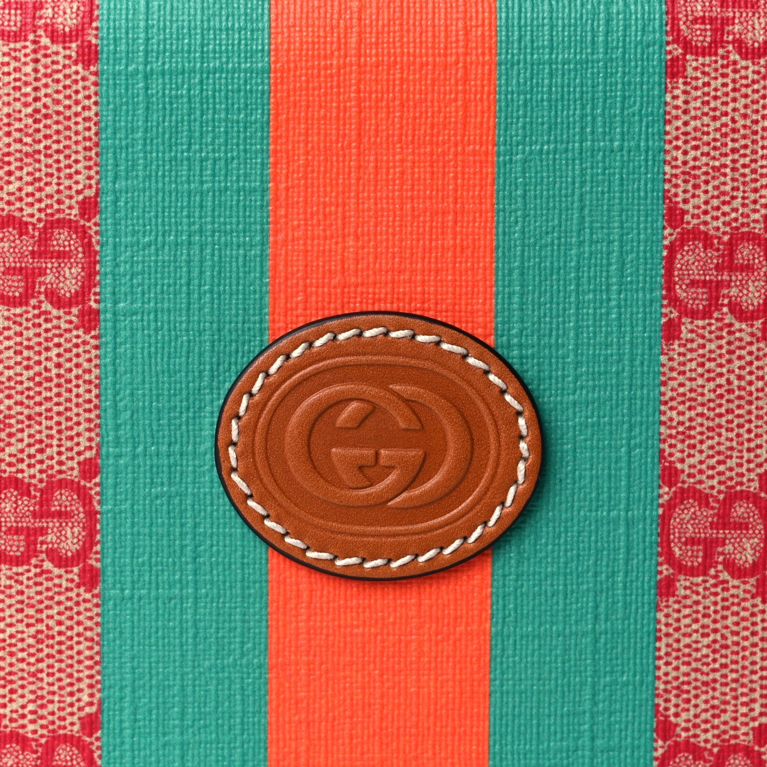Gucci X DANS LE VERT GG Supreme Monogram Cuoio Web Mini Retro Interlocking G Beauty Case Beige Rosso Ebony Harness Brown 6 of 8