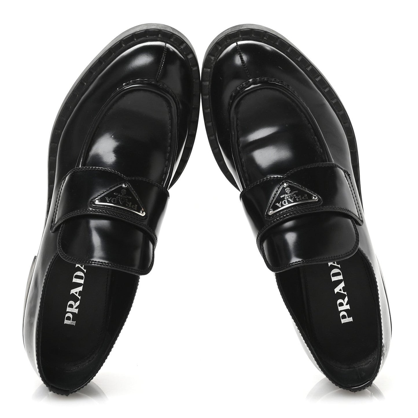 Spazzolato Metal Triangle Logo 50mm Loafers 40 Black