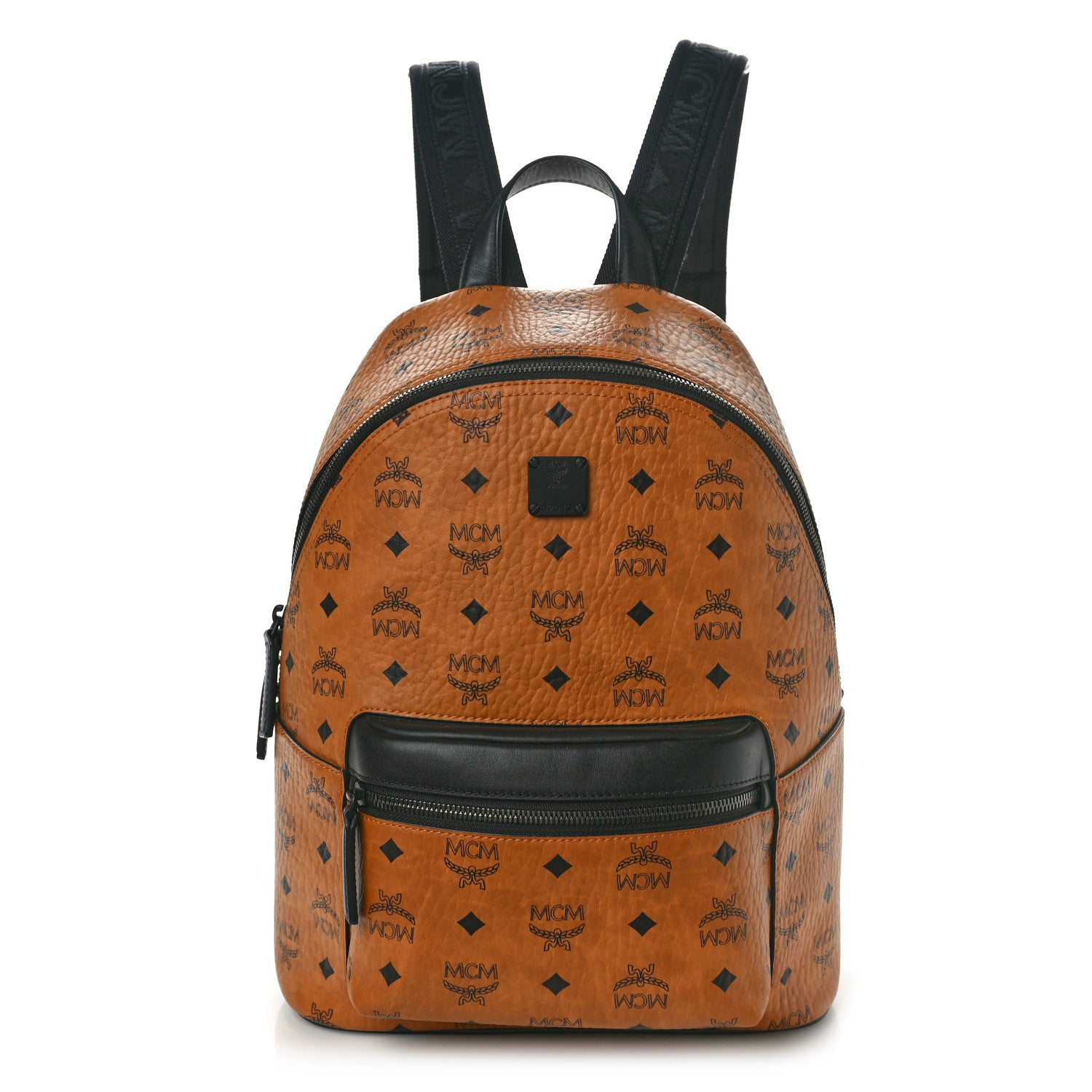 MCM Visetos Small Stark Backpack Cognac Black 1 of 10
