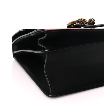 Gucci Calfskin Bamboo Web Large Dionysus Top Handle Bag Black Bright Evergreen Hibiscus Red 8 of 9