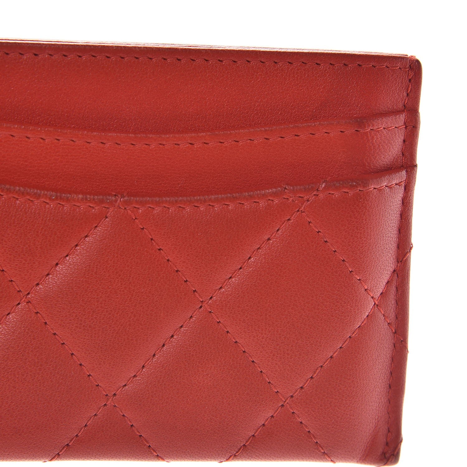 Chanel Lambskin Quilted Card Holder Red 10 of 12