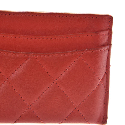 Chanel Lambskin Quilted Card Holder Red 10 of 12