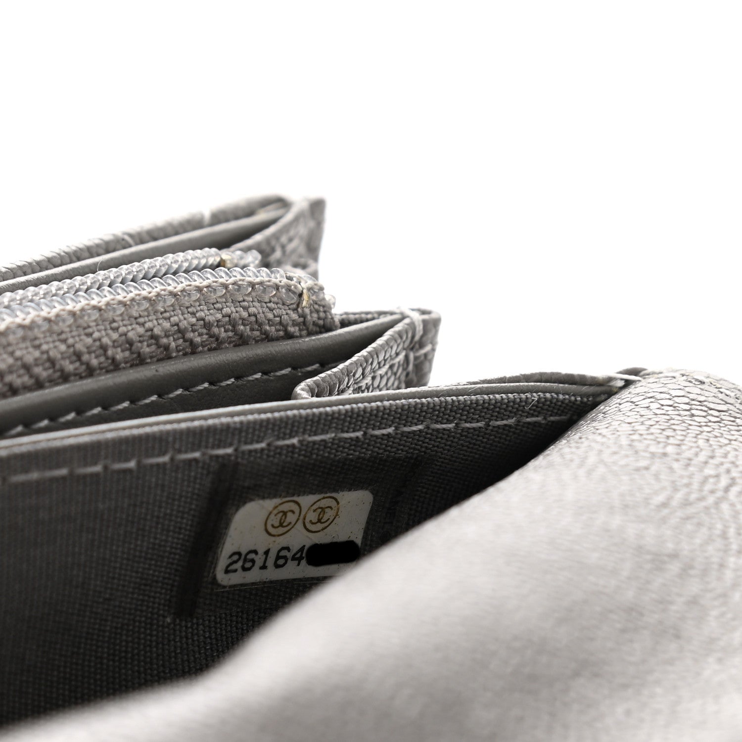 Chanel Caviar Quilted Medium Boy Flap Wallet Grey 8 of 8