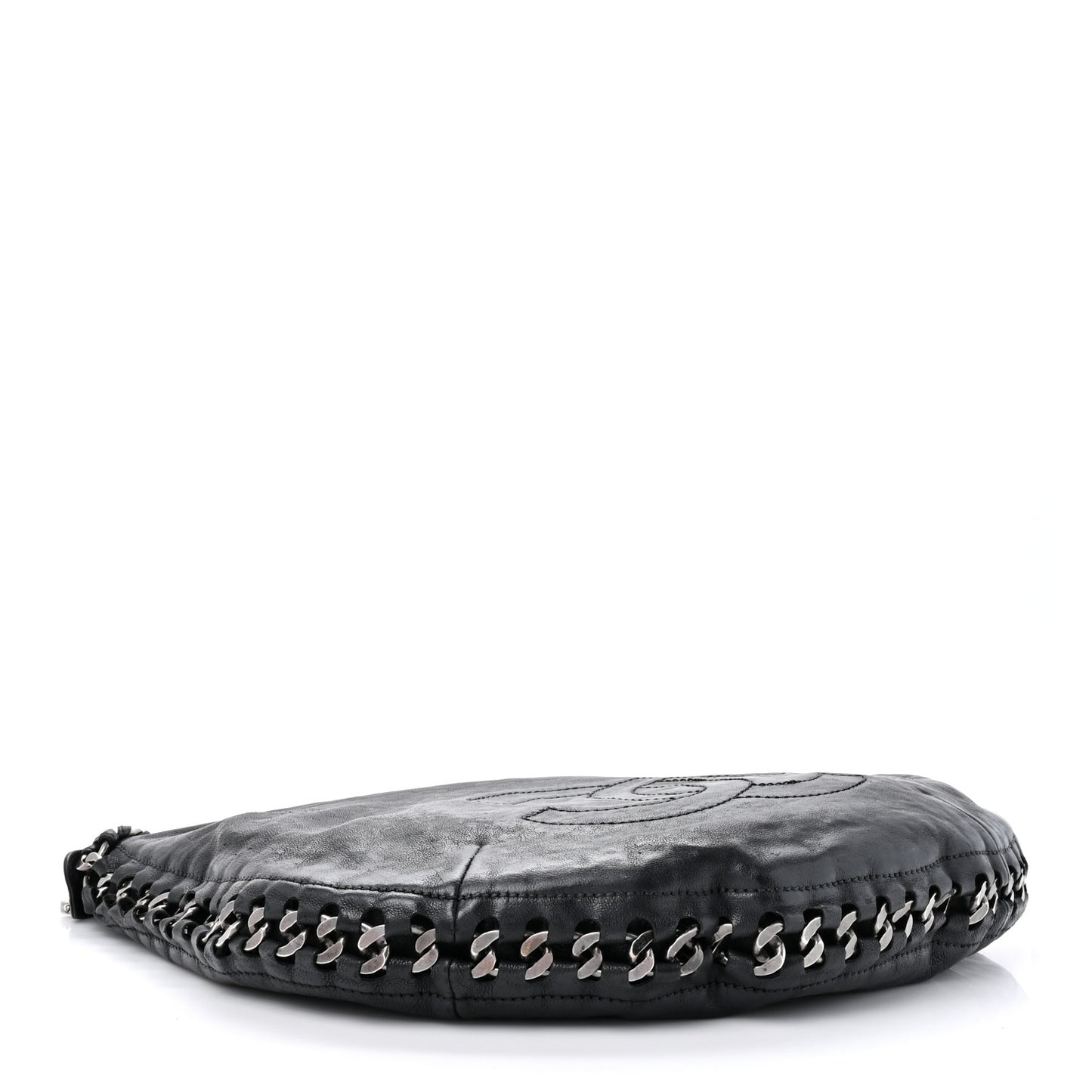 Calfskin Modern Chain Hobo Black