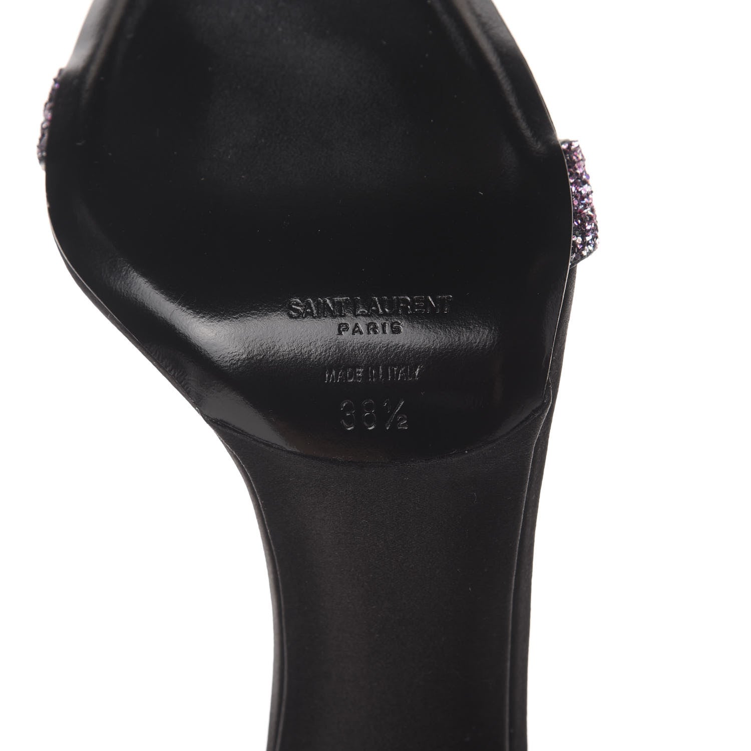 Saint Laurent Glitter Amber 105 Ankle Strap Sandals 38.5 Pink 7 of 8