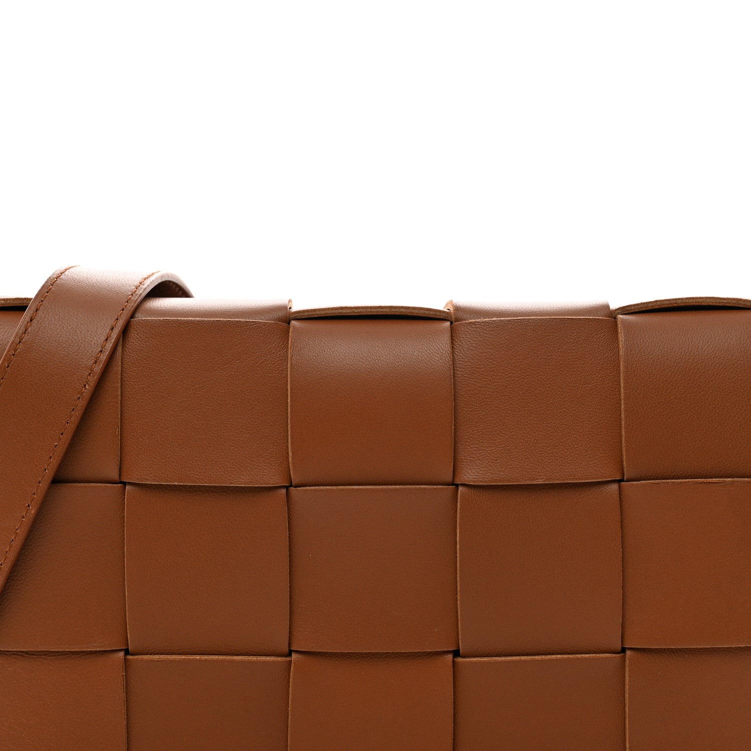 Bottega Veneta Lambskin Maxi Intrecciato Cassette Crossbody Bag Caramel 7 of 10