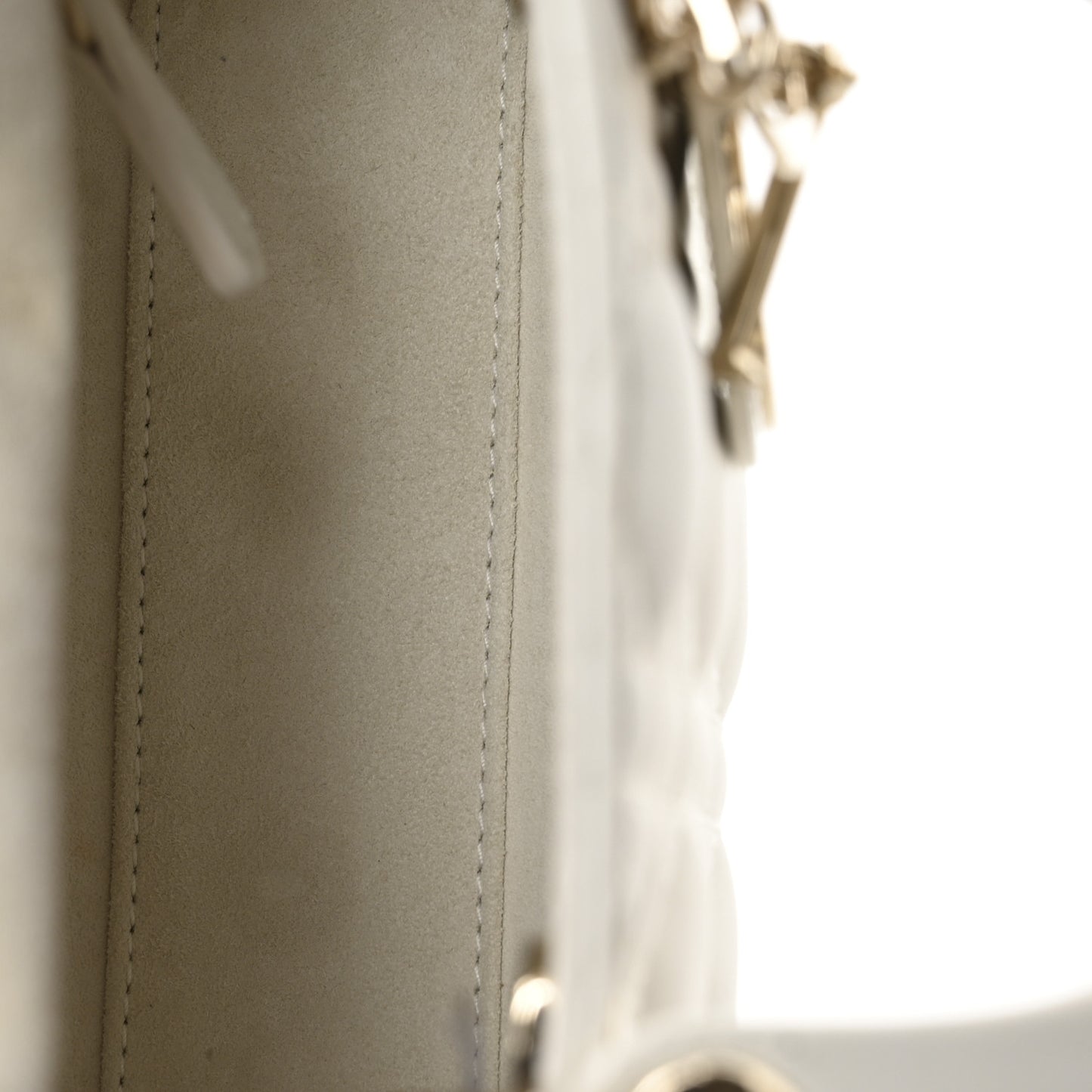 Lambskin Cannage Mini Lady Dior White