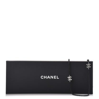 Chanel Baguette Crystal Beaded CC Long Necklace Black Silver 10 of 10