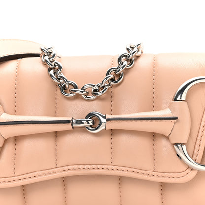 Gucci Nappa Vertical Matelasse Small Maxi Horsebit Chain Shoulder Bag Beige 8 of 11