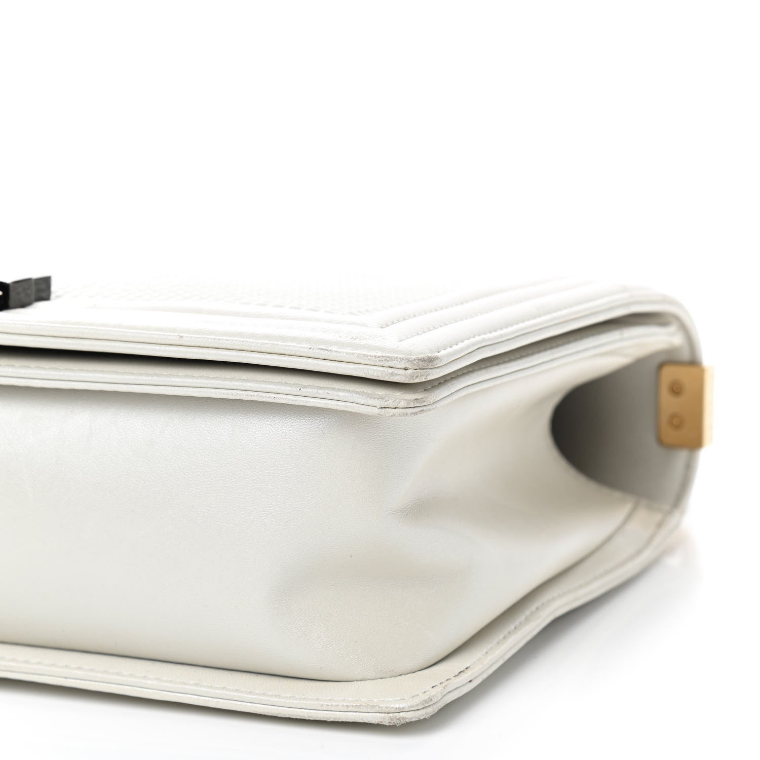 Chanel Lambskin Embossed New Medium Boy Cube Flap White 7 of 13