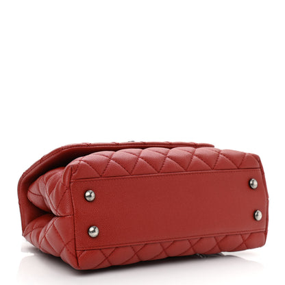 Chanel Caviar Quilted Mini Coco Handle Flap Dark Red 3 of 10
