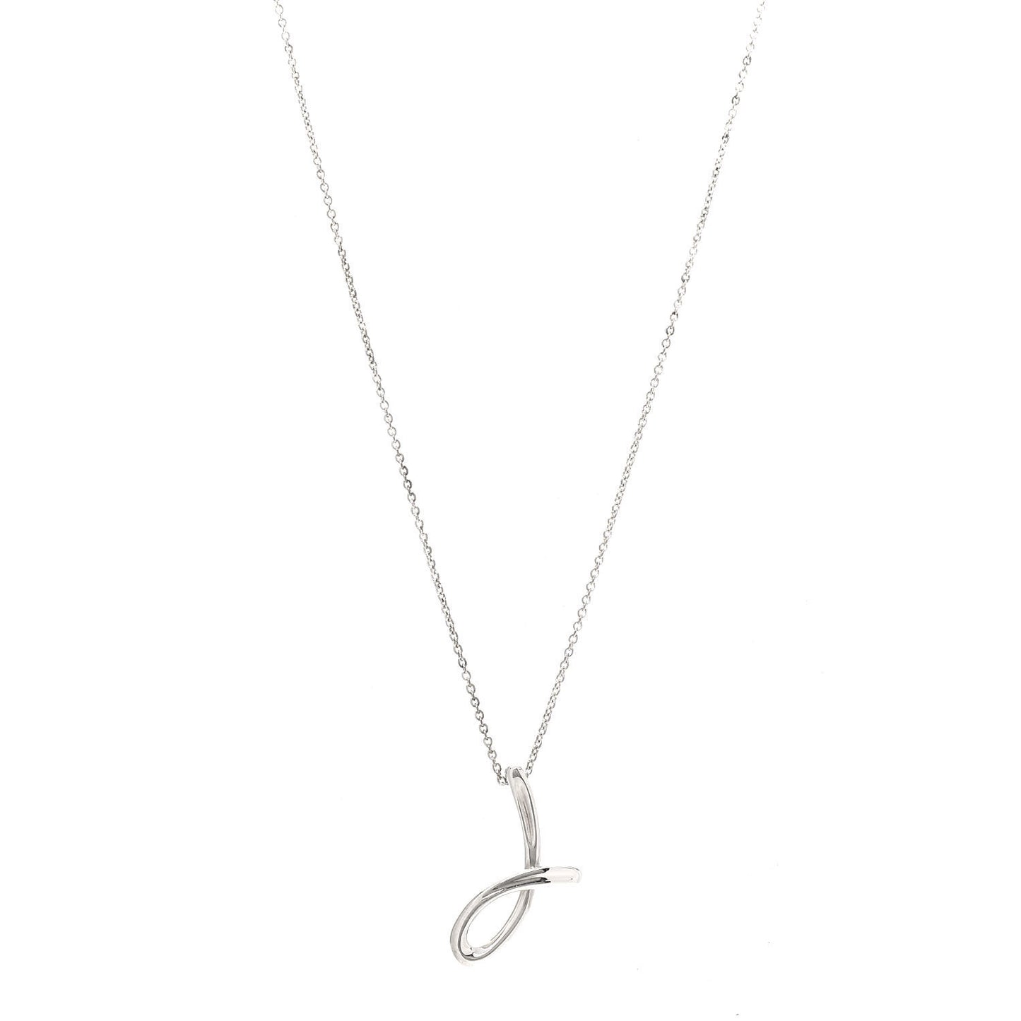 Sterling Silver Elsa Peretti Letter J Pendant Necklace