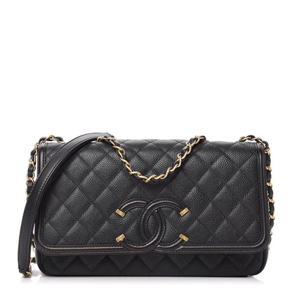 Chanel Caviar Quilted Medium CC Filigree Flap Black 1 of 11